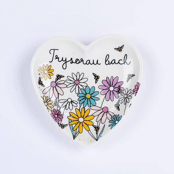 Desgyl Trysorau Serameg - Trysorau Bach | Ceramic Trinket Dish - Little Treasures