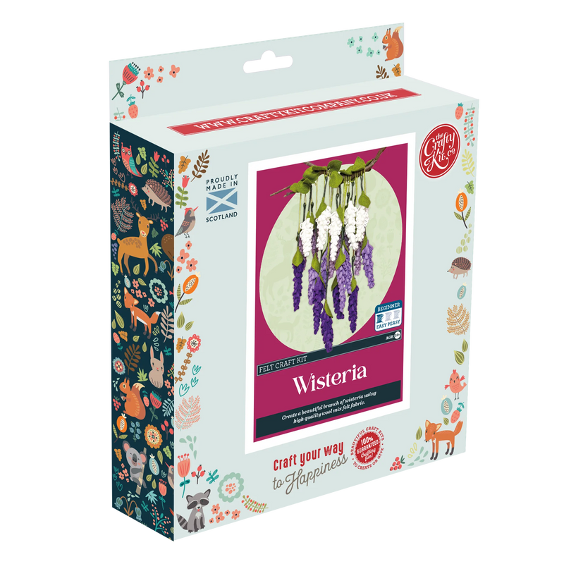 Pecyn Crefft Ffelt - Wisteria | Felt Flower Craft Kit - Wisteria