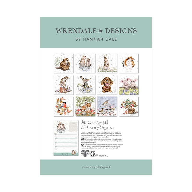 Cynllunydd Teulu 2026 | Wrendale 2026 Family Planner - The Country Set
