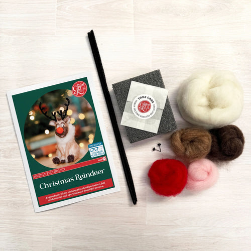 Pecyn Ffeltio Nodwydd - Carw Nadolig | Needle Felting Craft Kit - Christmas Reindeer
