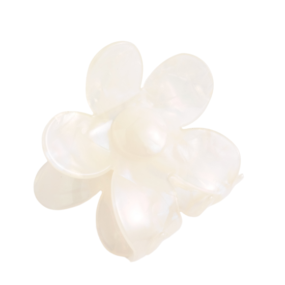 Clip Gwallt Crafanc  | Claw Hair Clip - Cream Flower