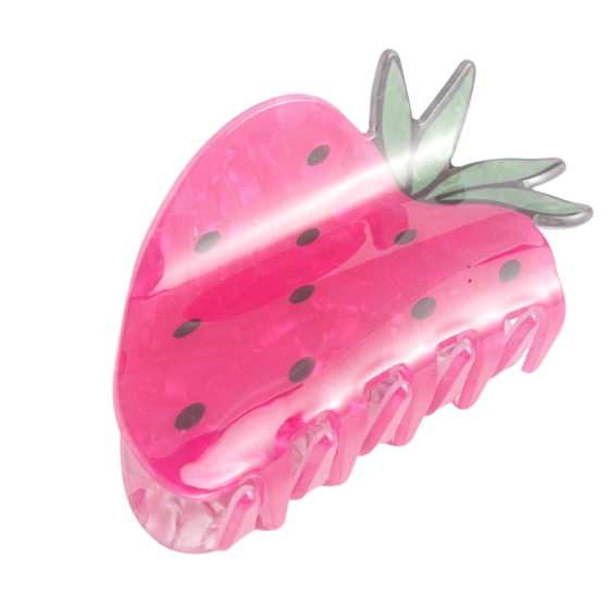 Clip Gwallt Crafanc  | Claw Hair Clip - Strawberry