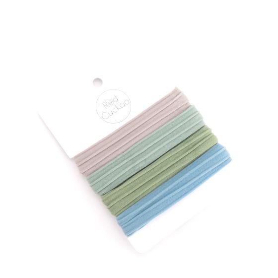 Set o 4 Band Gwallt | Set of 4 Elastic Hair Ties - Green