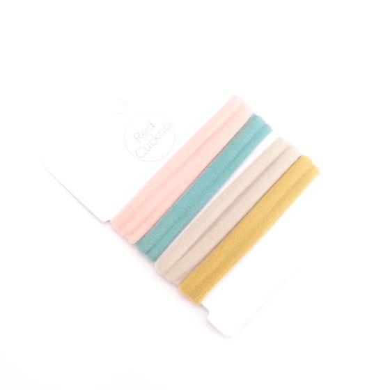 Set o 4 Band Gwallt | Set of 4 Elastic Hair Ties - Pastel