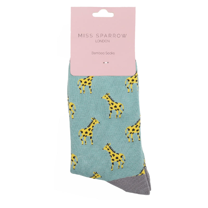 Sanau - Jiraff | Miss Sparrow Socks - Little Giraffe Duck Egg