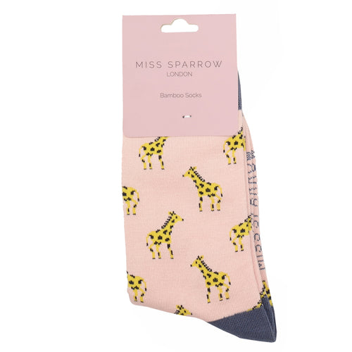 Sanau - Jiraff | Miss Sparrow Socks - Little Giraffe Dusky Pink