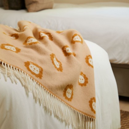 Blanced Babi Merino Tweedmill - Llewod | Tweedmill Merino Baby Blanket - Lions