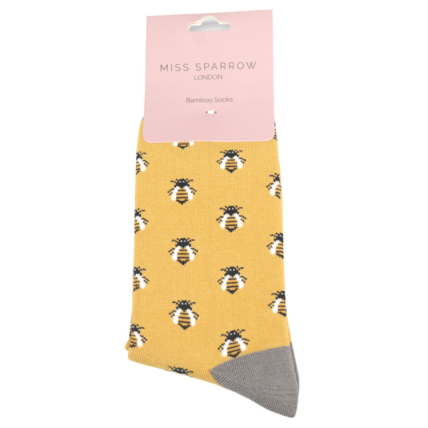 Sanau - Gwenyn Mel | Miss Sparrow Socks - Honey Bee Yellow