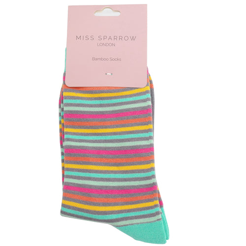 Sanau - Streipiau | Miss Sparrow Socks - Vibrant Stripes