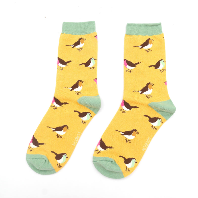 Sanau - Robin Goch | Miss Sparrow Socks - Robins Yellow