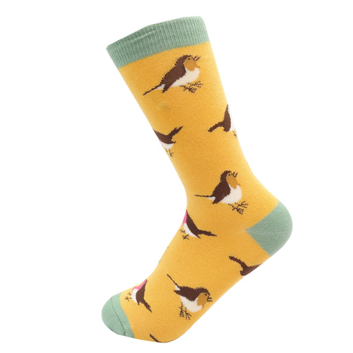 Sanau - Robin Goch | Miss Sparrow Socks - Robins Yellow