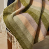 Blanced Penglin / Ysgwyddau Gwlân Cymreig - | Welsh Wool Shoulder / Knee Blanket -  Botanical Stripe
