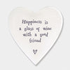 Mat Diod Porslen | Porcelain Coaster - Happiness, Wine & Friend.