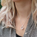 Cadwen Coeden Aur Coch a Crisialau | Rose Gold Tree and Crystals Necklace