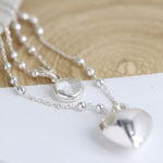 Cadwen Crisial a Chalon | Layered Crystal and Heart Necklace