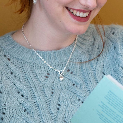 Cadwen Bar-T a Chalon | Silver T-Bar and Heart Necklace