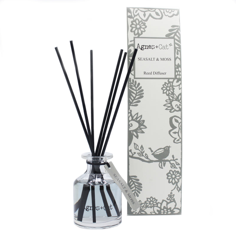 Tryledwr Olew - Halen y Môr a Mwsogl | Agnes & Cat Reed Diffuser - Seasalt & Moss