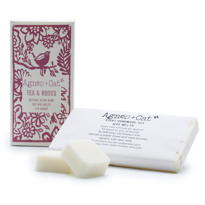 Toddwyr Cwyr Soi | Agnes & Cat Soy Wax Melts - Tea & Roses