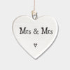 Calon Borslen | East of India Porcelain Hanging Heart – Mrs & Mrs