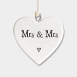 Calon Borslen | East of India Porcelain Hanging Heart – Mrs & Mrs
