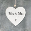 Calon Borslen | East of India Porcelain Hanging Heart – Mrs & Mrs