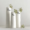 Triawd o Fasys Blagur Porslen | East of India Trio of Bud Vases - Home, Family, Love.