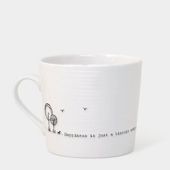 Mwg Borslen | Porcelain Mug - Happiness is Just a Biscuit Away
