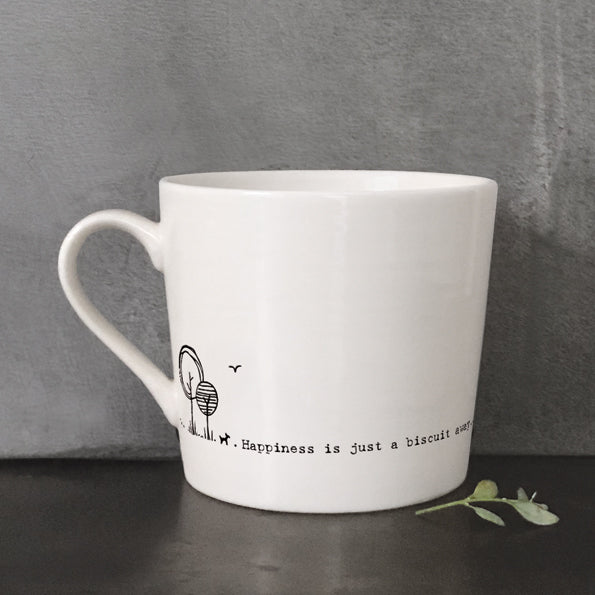 Mwg Borslen | Porcelain Mug - Happiness is Just a Biscuit Away