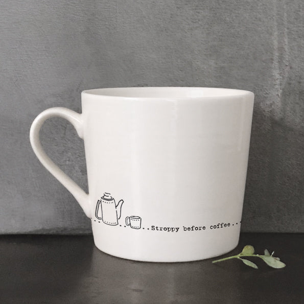 Mwg Borslen | Porcelain Mug - Stroppy Before Coffee