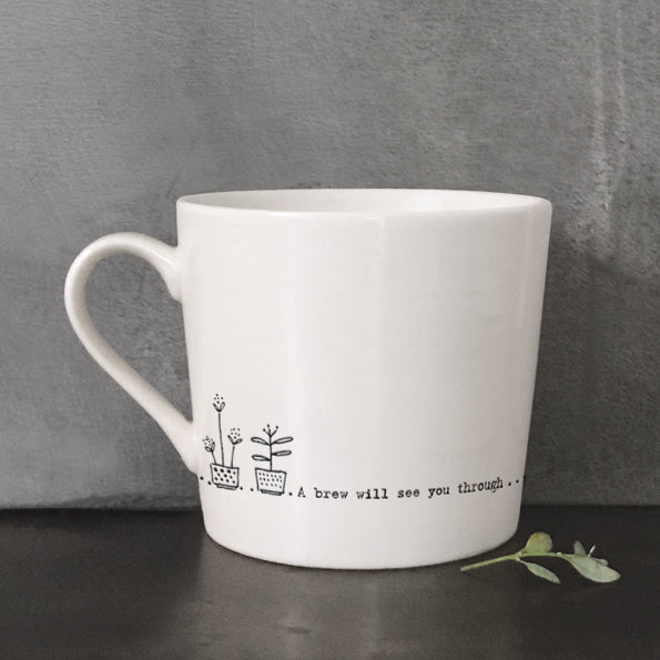 Mwg Borslen | Porcelain Mug - A Brew Will See You Through