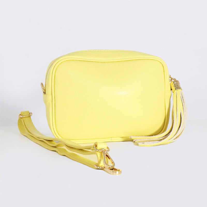 Bag Camera Lledr - Lemwn | Leather Camera Bag - Lemon