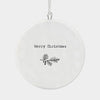 Addurn Nadolig Borslen | Porcelain Christmas Decoration - Wreath