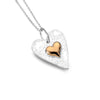 Cadwyn Calon Aur Galon | Heart on Heart Silver & Rose Gold Necklace