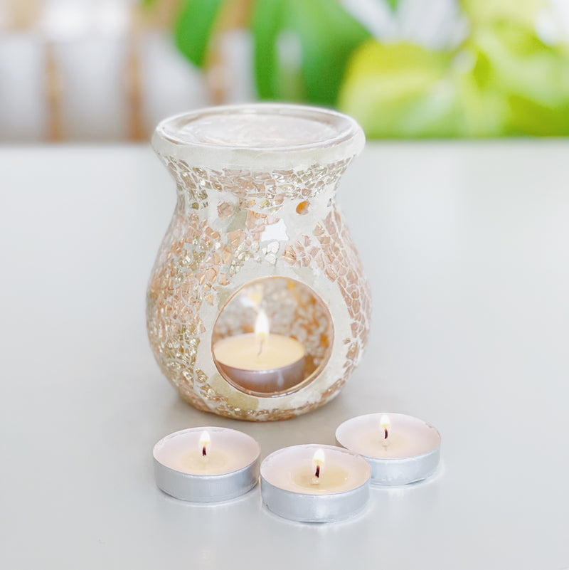 Llosgwr Olew | Oil Burner - Gold Crackle