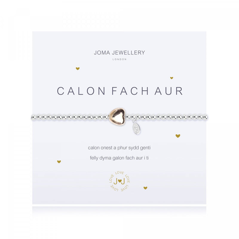 Breichled Joma – Calon Fach Aur | Joma Jewellery Bracelet – Gold Heart