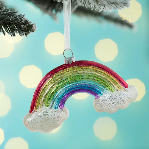 Addurn Gwydr | Glass Bauble - Rainbow