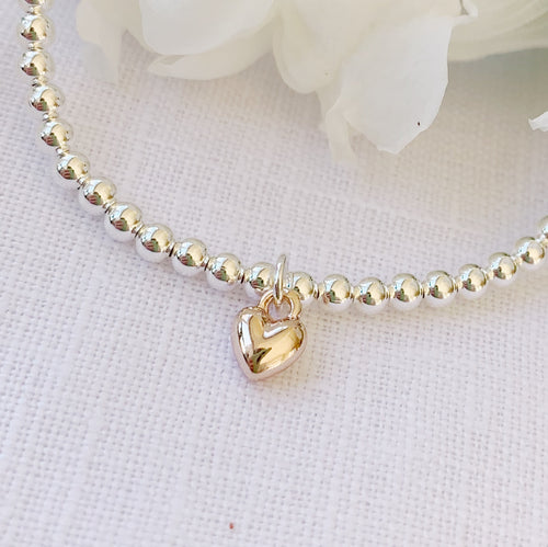 Breichled Calon Plentyn – Aur Coch | Children’s Heart Bracelet – Rose Gold
