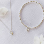 Breichled Calon Plentyn - Arian | Children’s Heart Bracelet – Silver