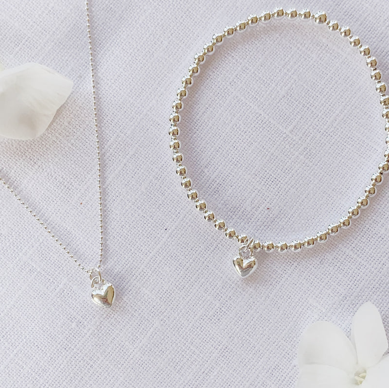 Breichled Calon Plentyn - Arian | Children’s Heart Bracelet – Silver