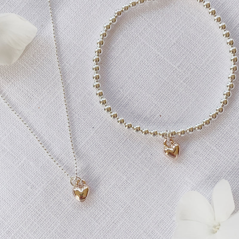 Breichled Calon Plentyn – Aur Coch | Children’s Heart Bracelet – Rose Gold