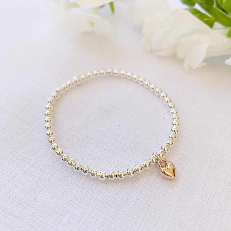 Breichled Calon Plentyn – Aur Coch | Children’s Heart Bracelet – Rose Gold