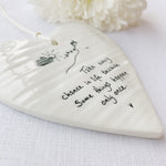 Calon Borslen | East of India Porcelain Hanging Heart – Take Every Chance