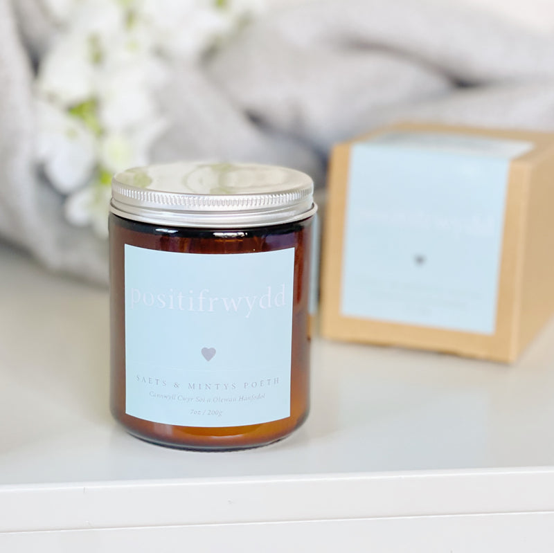 Cannwyll Aromatherapi - Positifrwydd | Aromatherapy Candle - Positivity
