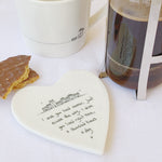 Mat Diod Porslen | Porcelain Coaster - I Wish You Lived Nearer