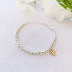 Breichled Calon Plentyn - Aur | Children’s Heart Bracelet – Gold