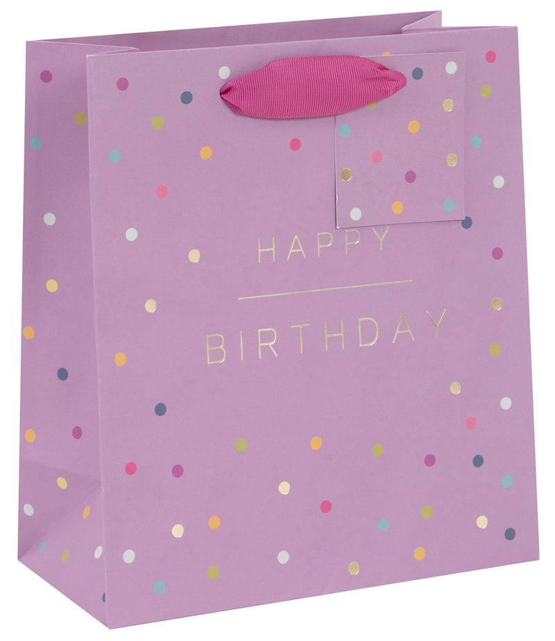 Bag Anrheg Canolig - Smotiau | Medium Gift Bag - Happy Birthday Spots Mulberry