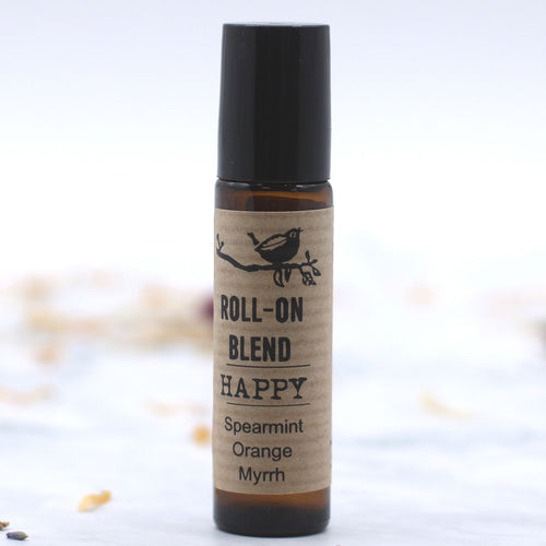 Olew Hanfodol i'r Croen | Agnes & Cat Roll On Essential Oil Blend - HAPPY