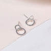 Clustdlysau Styd Arian | Sterling Silver Studs - Circle on Circle