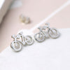 Clustdlysau Styd Arian | Sterling Silver Studs - Bike