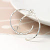 Clustdlysau Arian | Sterling Silver Earrings - Textured Open Hoops